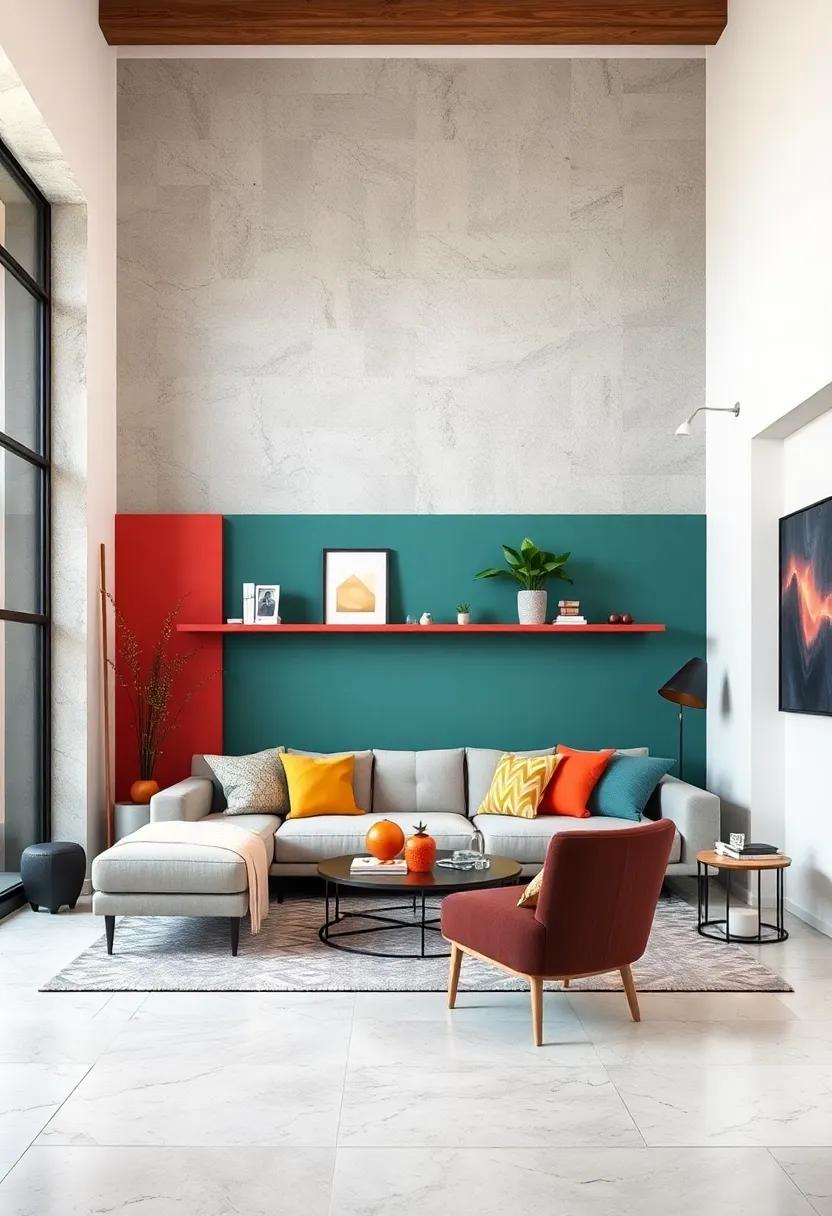 The​ Color Block Effect: Use floating ⁤shelves as a way to implement ⁣bold​ color blocks,⁣ creating‌ visual‍ intrigue while strategically organizing your belongings
