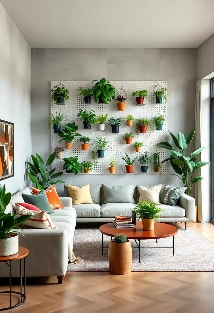 Use a pegboard to create a customizable plant display, allowing you to rearrange your greenery as your collection ⁢grows⁢ and changes over time