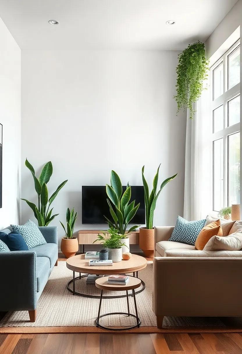 Showcase the beauty of ⁣tall,slender plants like snake plants in stylish ceramic pots that draw the eye upward,making the room feel larger and more open