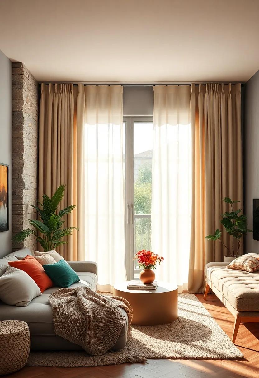 Room Divider Curtains: Create a sense of privacy or separate different areas in your space with flowy curtains that add a soft touch