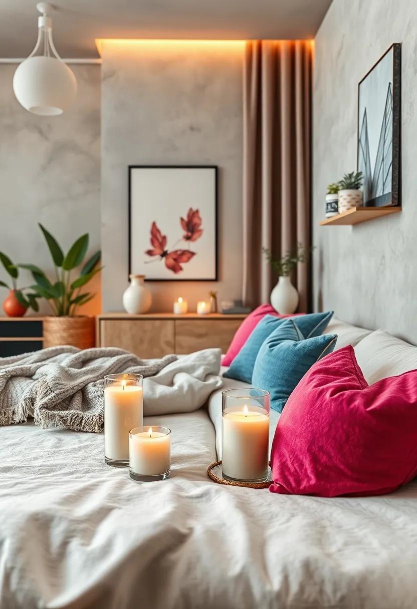 Scented Candles: Create a calming atmosphere with your favorite fragrances, perfect for moments of relaxation or inviting friends over