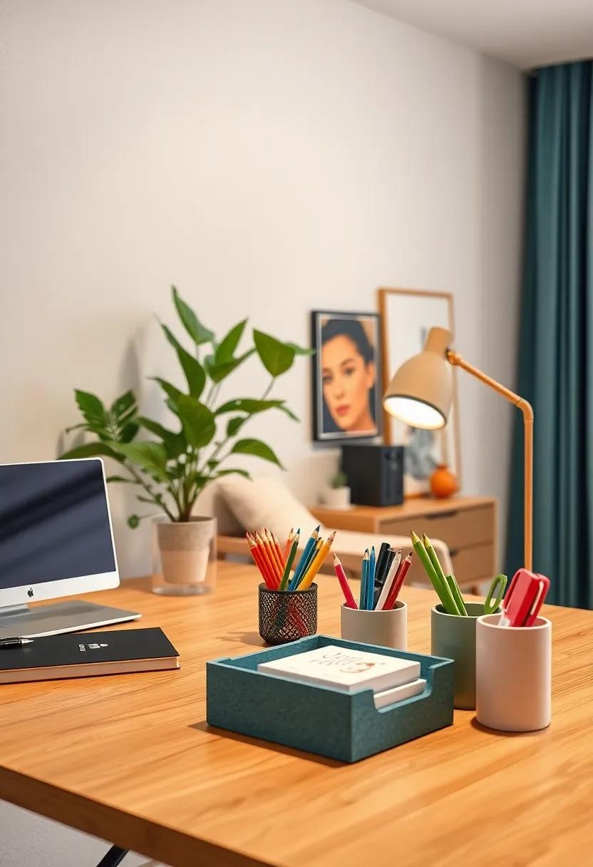 Stylish Desk Organizers: Keep your study space neat and inspiring with chic holders for papers, pens, and art supplies, blending function with style