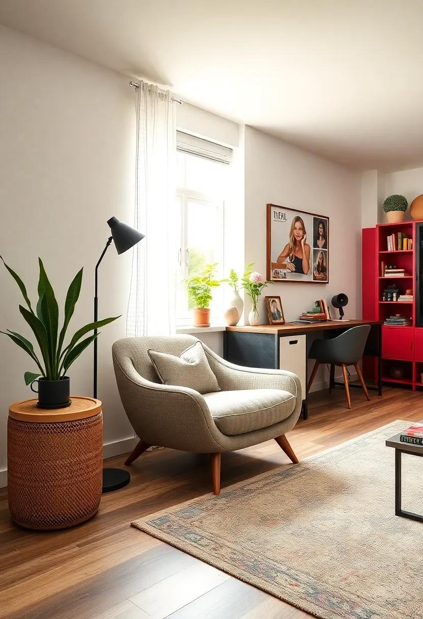 Unique Chair: add a fun accent chair that complements your style, providing comfortable seating for reading or hanging out