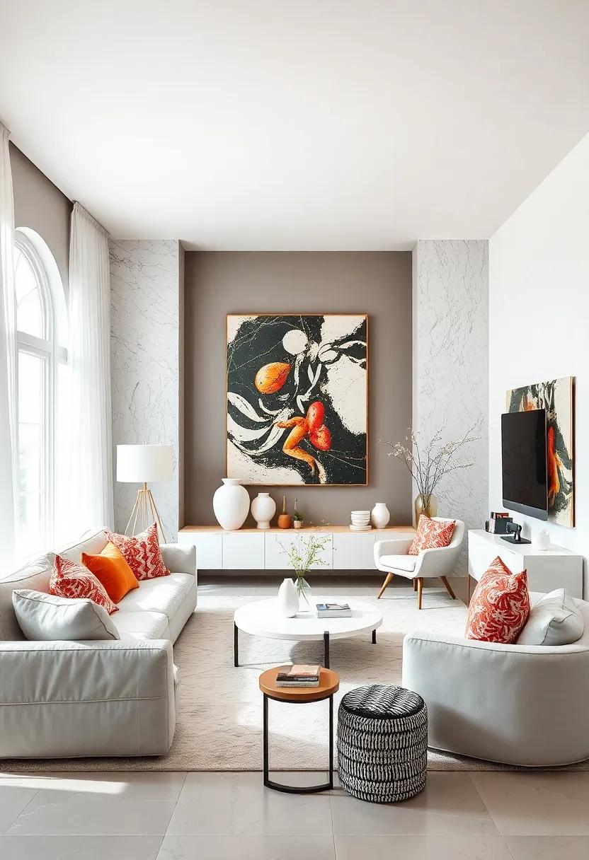 Artistic Touch: Integrate abstract art ‍pieces‍ or ⁣white sculptures as eye-catching decor that also serves as a conversation​ starter