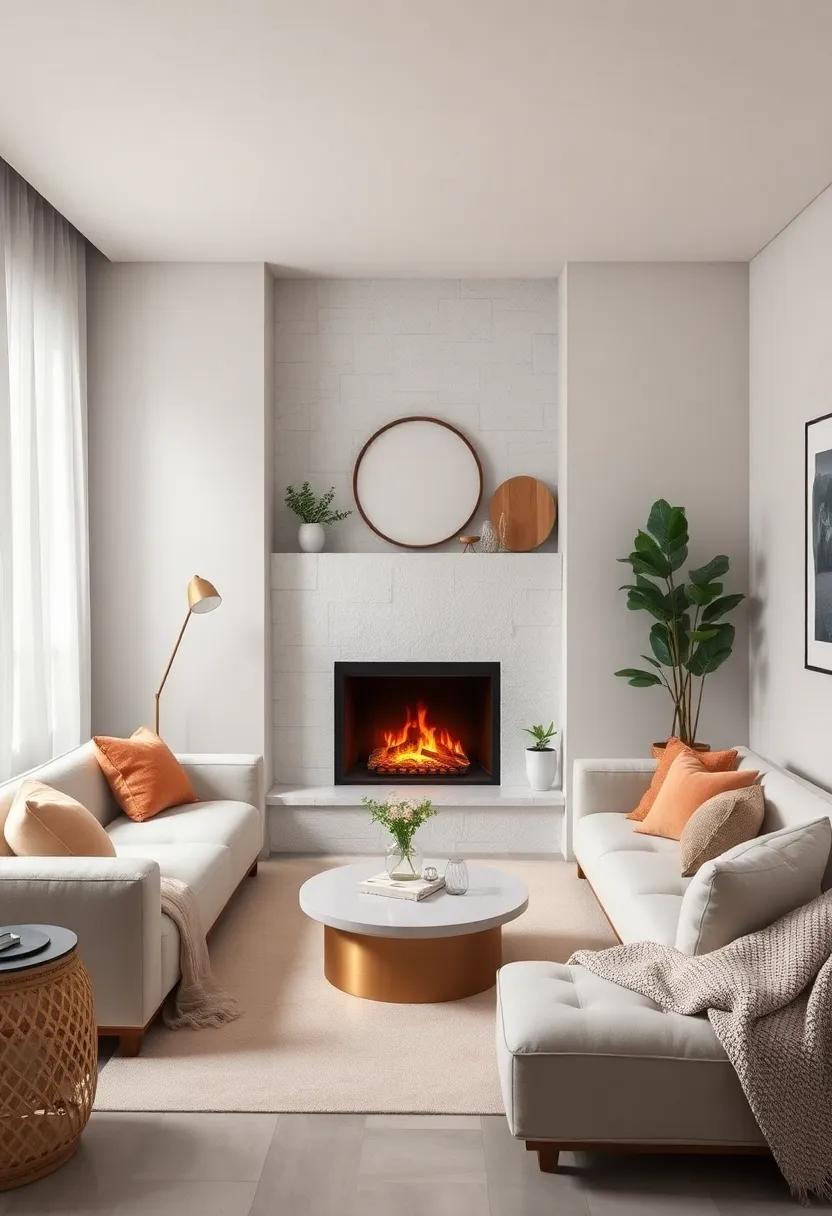 Cozy‌ Corner Fireplace: If⁤ space allows, add an ​electric fireplace in white stone or sleek design​ to create⁤ a warm and inviting focal point
