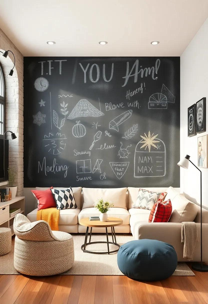 Customizable Chalkboard Wall: Dedicate a‍ wall for ‍chalkboard paint where⁢ you⁤ can express creativity ‍and keep notes stylishly