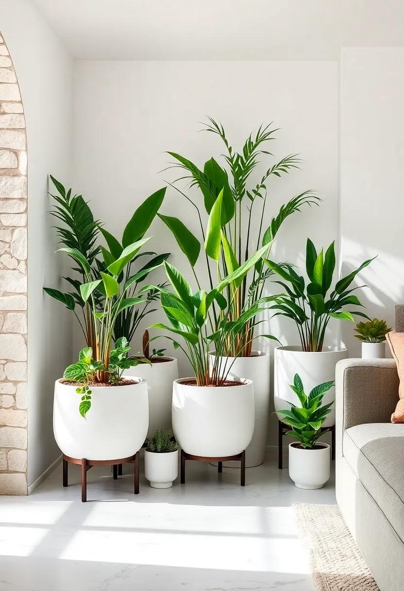 Indoor‍ Plant Oasis: Bring the outdoors in with a‍ few‌ white planters showcasing greenery, adding ⁣life and a refreshing vibe to the space
