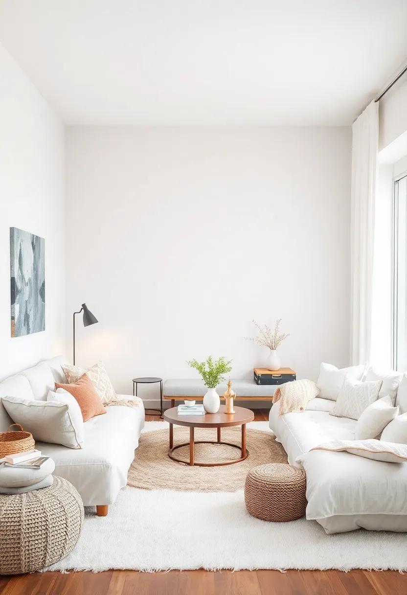 Monochromatic Layers:‍ Create depth ⁢with various ‍shades of ​white,incorporating textured textiles like ⁣blankets,pillows,and rugs