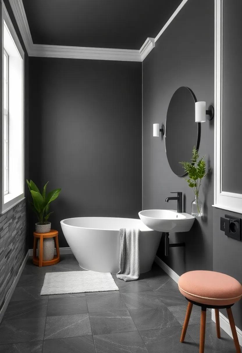 Urban ⁤Chic: Pair dark slate gray walls with stark ​white ⁣trim for ‍a sleek, modern look​ perfect for ⁤contemporary spaces