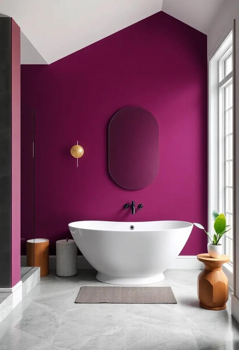 Artsy Edge: Opt for a deep magenta ‌wall color with bright‌ white trim, allowing your space to burst with creative energy