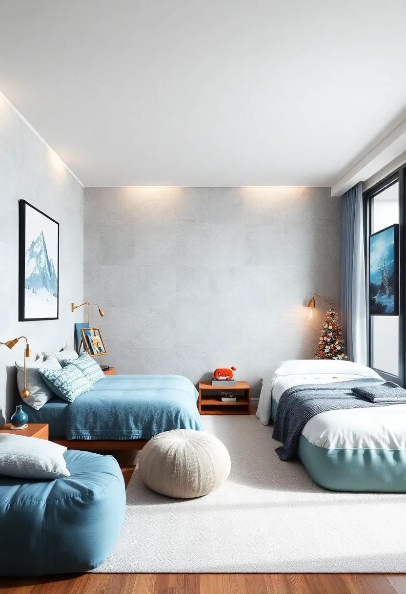 Arctic Expedition: Create a chilly wonderland with snow-capped mountains, polar animal art,⁤ and a ⁣color palette reminiscent of icy‍ blue tones and ⁢pristine white