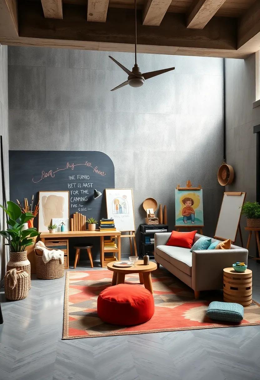 Artistic⁣ Oasis: Cultivate ⁤creativity ‌with an art studio theme, featuring chalkboard walls, colorful art supplies, ‍and⁣ easels ‌that turn the room into a place of endless expression
