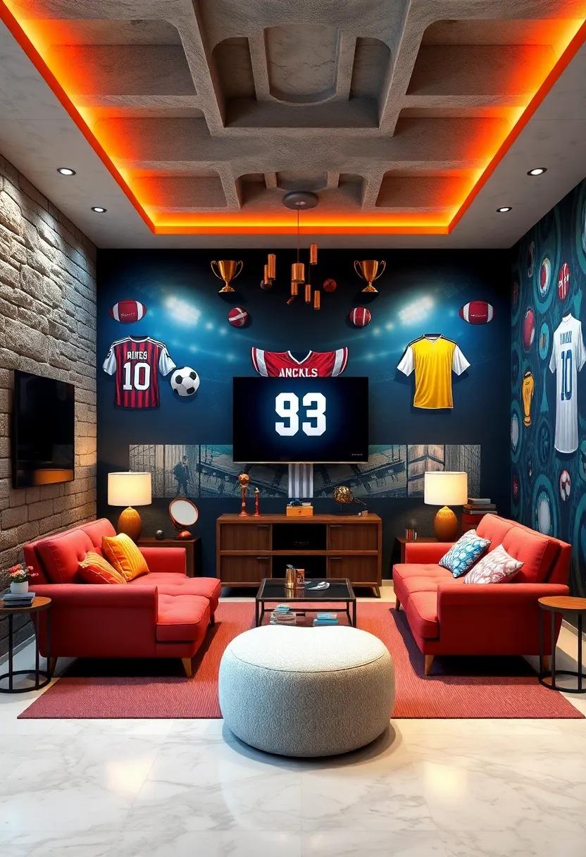 Fantasy Sports Arena: Combine imagination with passion for your child’s‌ favorite games, featuring wall decals of legendary matches, jerseys,​ and trophies that ⁣create ​an atmosphere of excitement and camaraderie