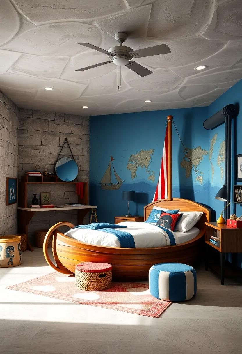 Pirate Cove: Set​ sail on the high seas with a⁢ pirate-themed room,‍ complete with treasure maps, nautical colors, and a ⁣ship-shaped bed ​that makes every night ⁣feel like a⁤ new voyage