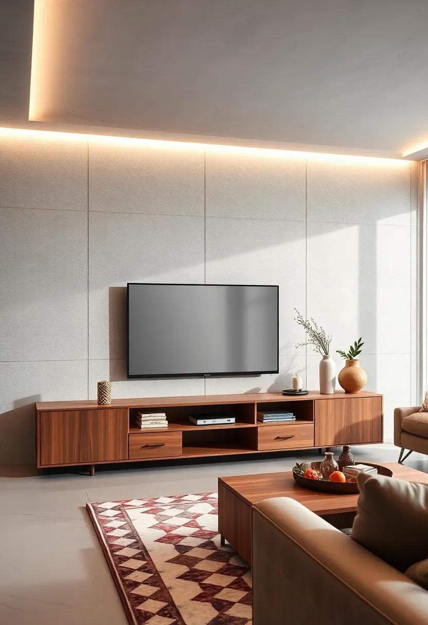 Smart ⁢Storage Solutions: A modular TV⁤ unit with ⁢versatile ‍compartments allows for an easy reconfiguration to match your space, showcasing both​ your tech ​and style