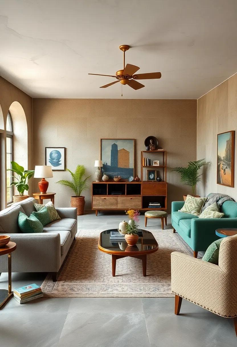 Eclectic Mix: Celebrate individuality with living rooms that blend various⁢ vintage styles, colors, and textures for a truly unique and personal ⁤touch