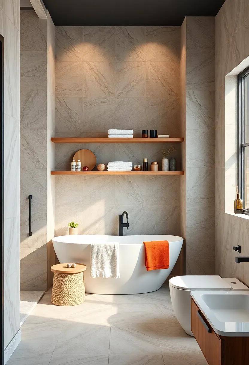 Floating Shelves: Install floating shelves to display towels,decor,or beauty products,offering style and ​functionality in a small ‍footprint
