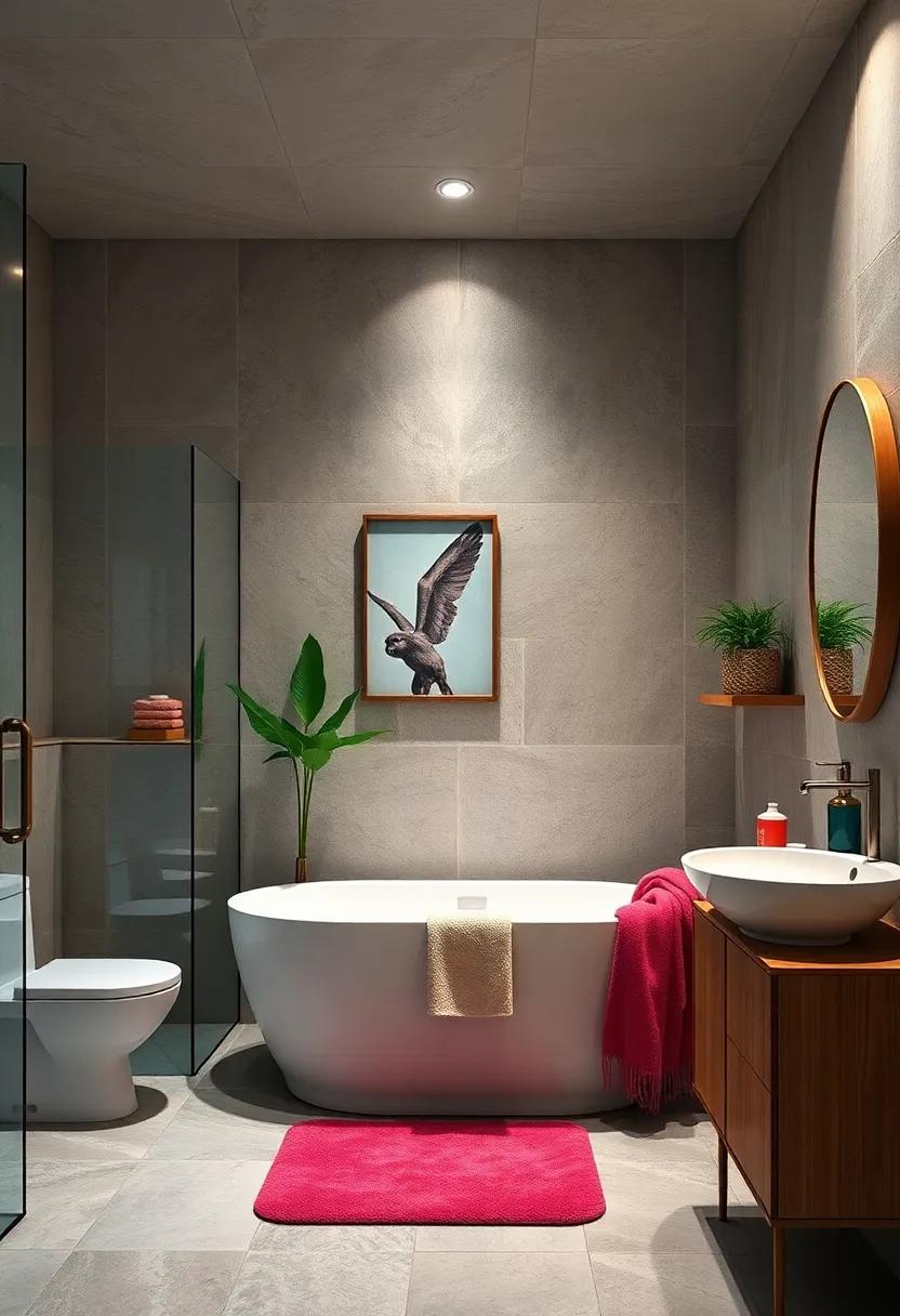 Playful accents: Add fun, whimsical elements like quirky wall art or playful shower mats to inject personality into‌ your space