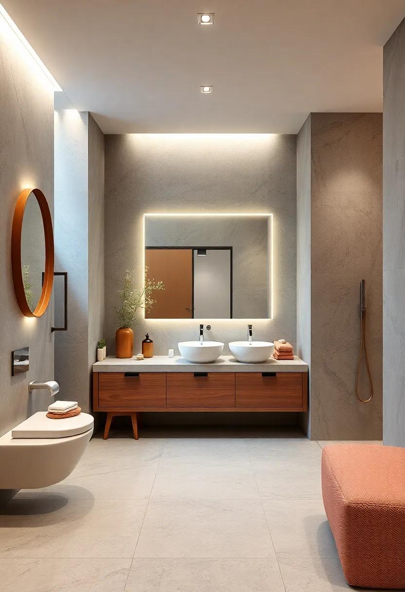 Smart Technology: ⁤incorporate smart mirrors or ‍lighting systems that allow you to control ambiance and​ enhance your modern bathroom​ experience