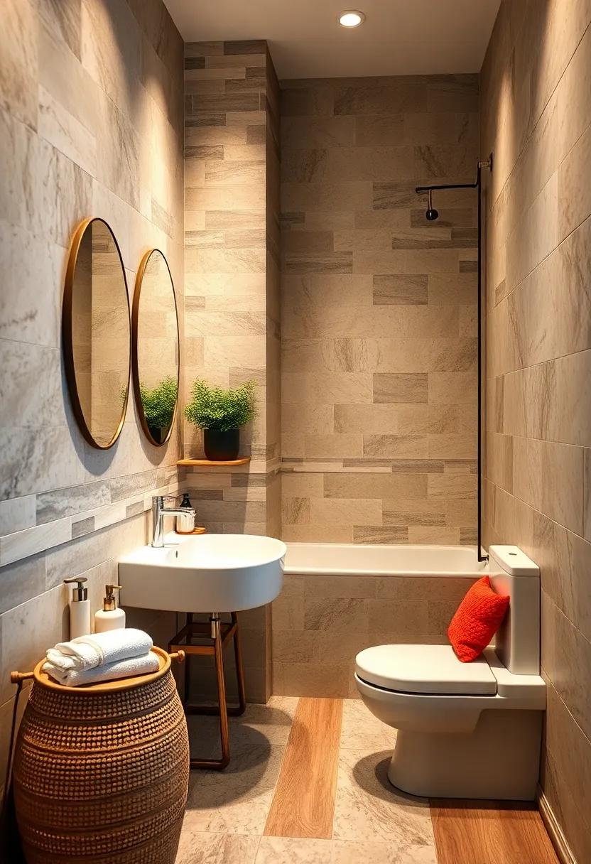 Tiled Accent Walls: use stylish tiles to create an accent wall behind the sink or as a backsplash for a sophisticated look