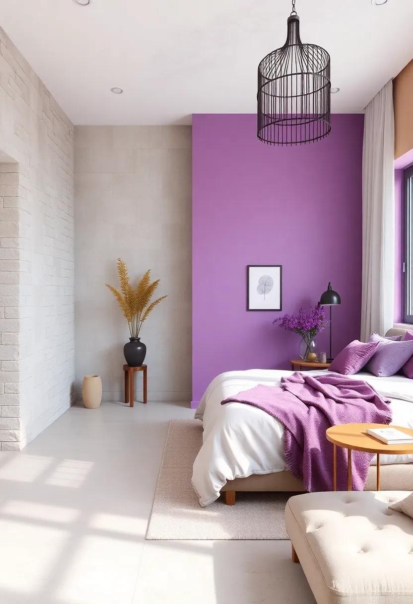 Blended Neutrals and Violet: ⁣A creamy backdrop⁢ highlighted with violet​ accents creates understated ⁤elegance,perfect‌ for⁢ a harmonious vibe