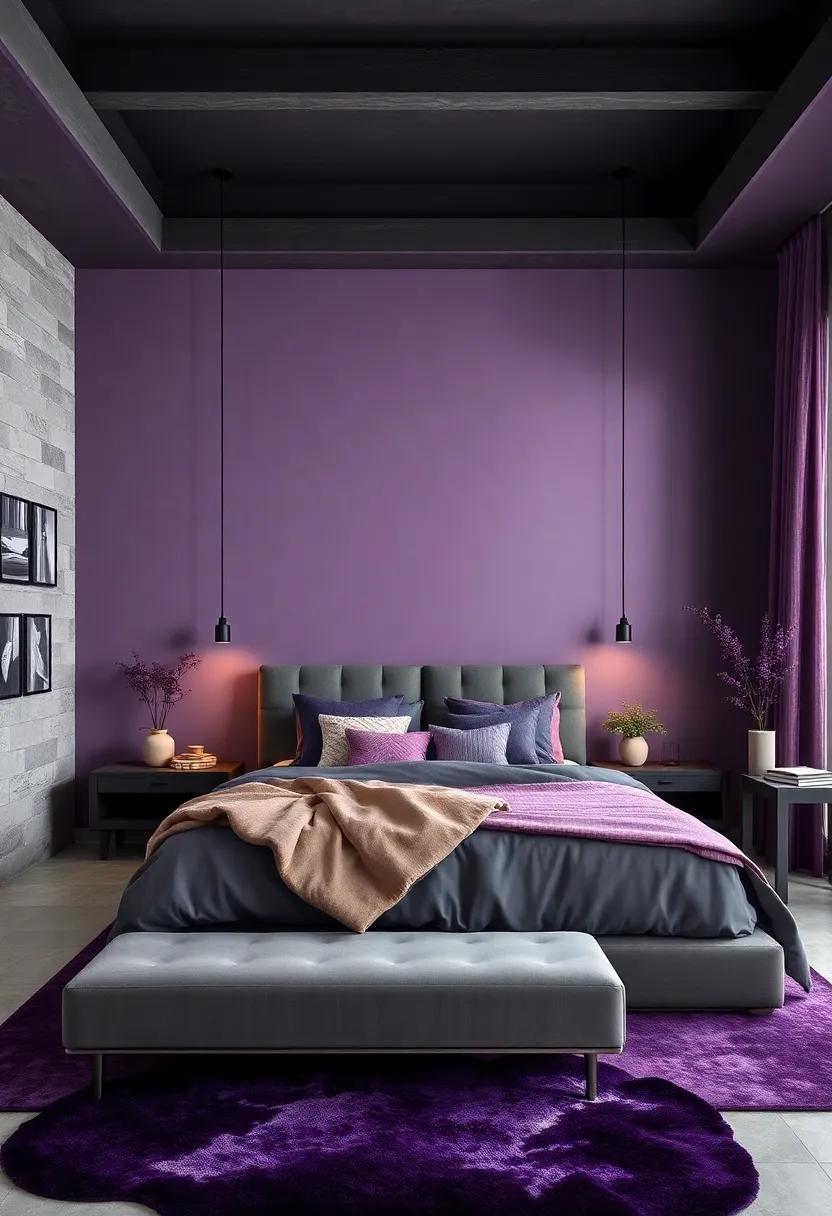 Charcoal Gray and Amethyst: A‌ striking mix ⁢of dark ⁤tones ⁤and jewel-like ‌purple adds depth and drama, perfect ⁤for a modern⁢ aesthetic