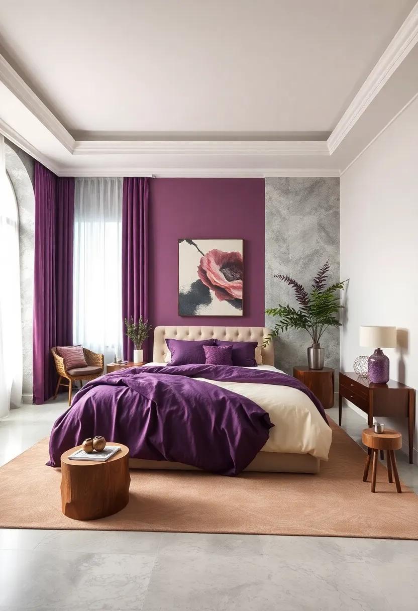 Deep Plum and Cream: the richness of plum balanced by creamy white creates‍ an ​elegant and timeless ⁢look,‍ ideal for those‌ seeking sophistication