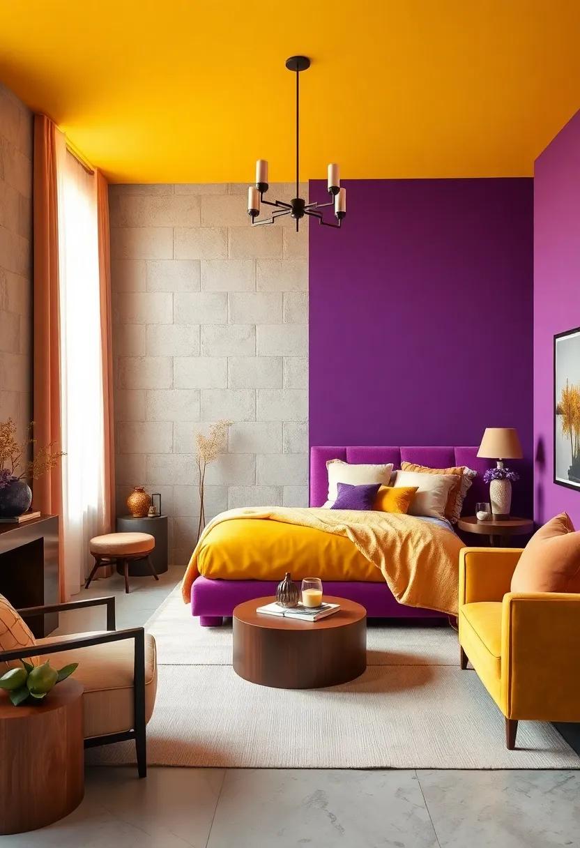 Golden Yellow and Purple: A⁢ luxurious blend ‌that‍ exudes opulence, great‍ for those who ⁢want to create a grand and regal atmosphere