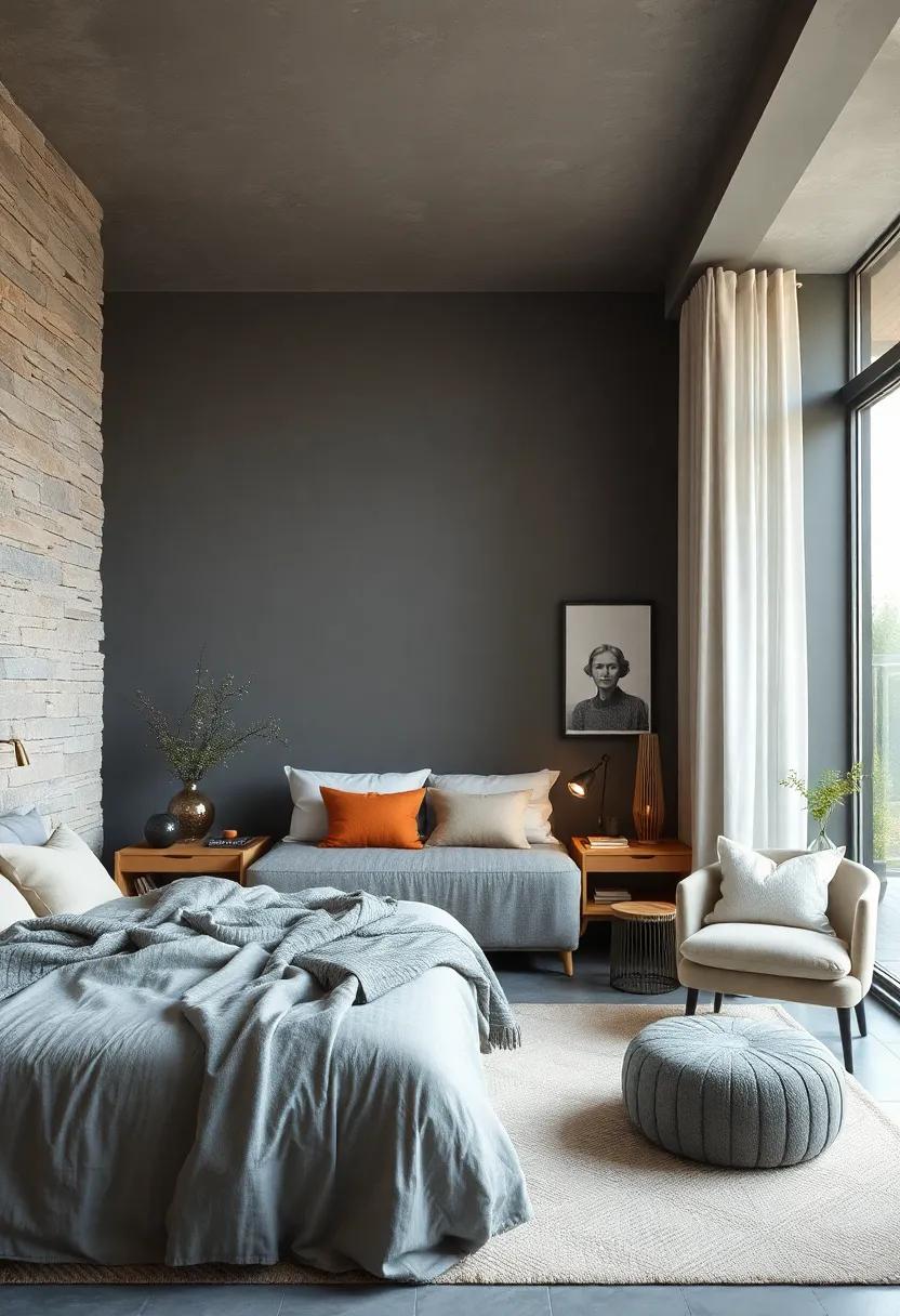Cool Slate: subtle slate with gray undertones offers a sophisticated yet cozy backdrop that pairs beautifully with layered textures