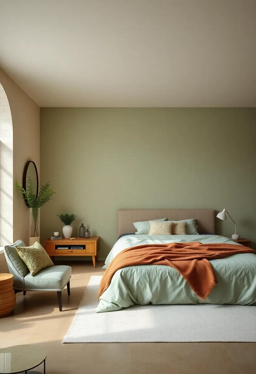 Dusty Sage Green: This muted green imitates the tranquility of nature, promoting a fresh yet serene vibe that’s perfect for restful nights