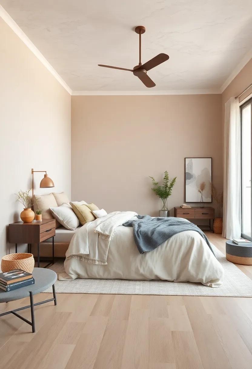 Sandy Driftwood: This color mimics weathered wood, granting your bedroom a serene, coastal feel that promotes relaxation and peace