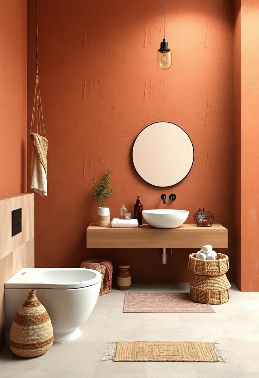 Paint​ your bathroom‌ walls in a soft terracotta hue to create a⁤ serene backdrop‌ for your boho decor