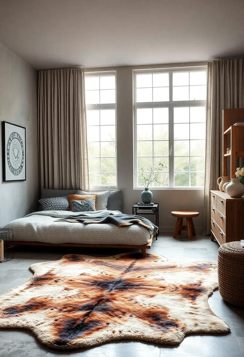 Animal Print Faux Fur Rug: Fun and tactile, this rug mimics the look⁢ of animal hides, providing both comfort and a bit of wild flair