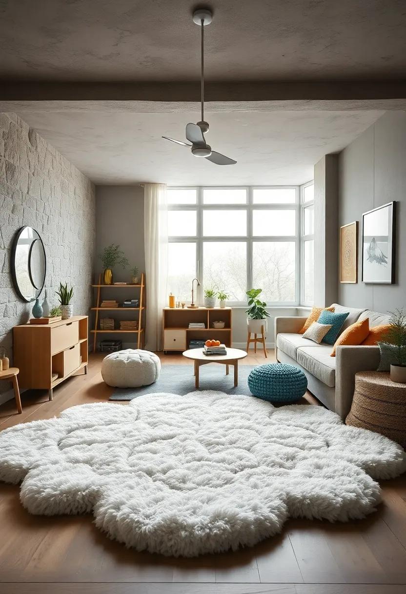 Fluffy Cloud-shaped ⁣Rug: Brighten the room with whimsical, cloud-shaped designs that add comfort and a touch of childlike wonder