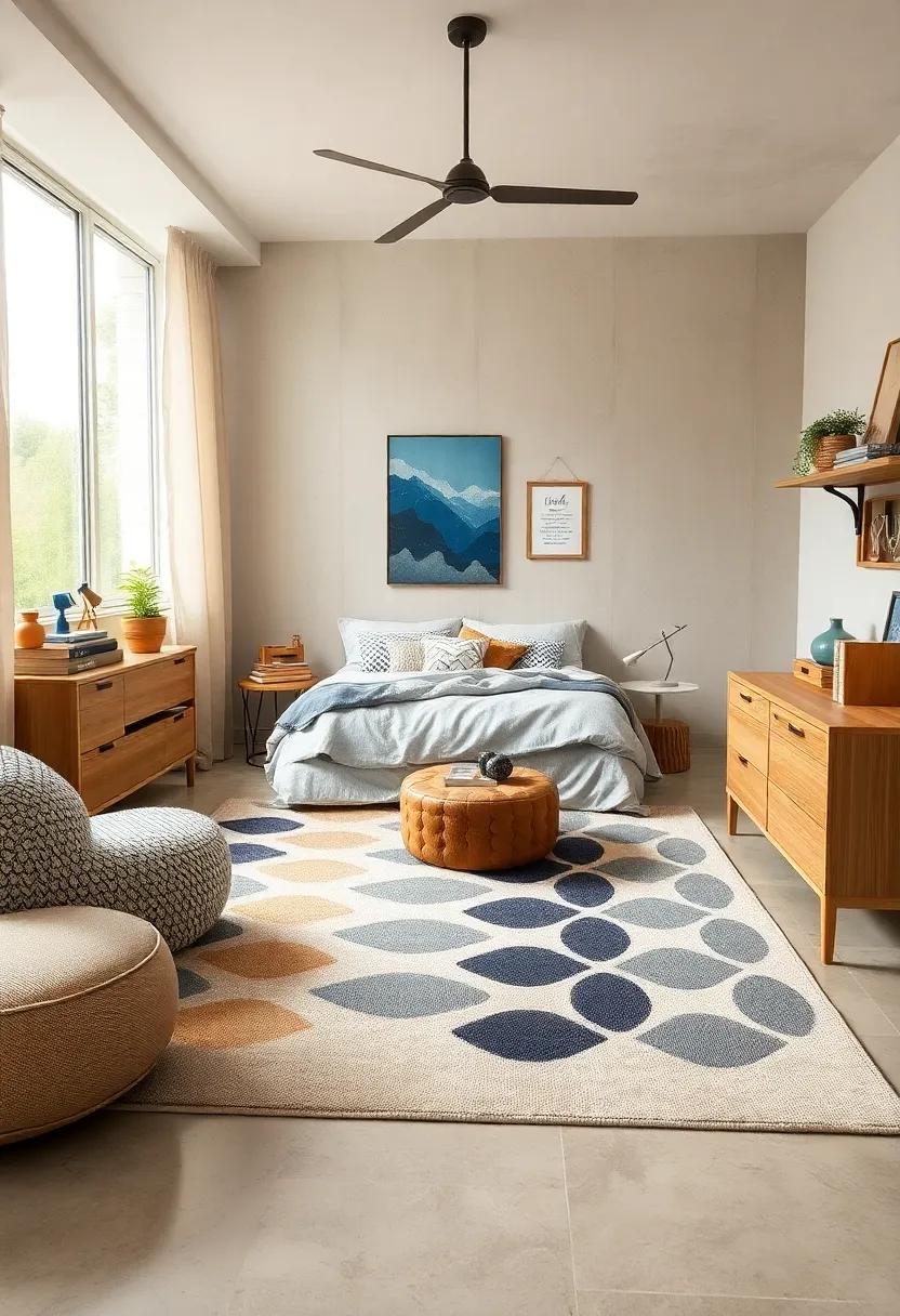 Graphic Patterned Indoor-Outdoors Rug: ⁤Durable​ enough for both inside‍ and out, this stylish design introduces fun patterns without sacrificing comfort