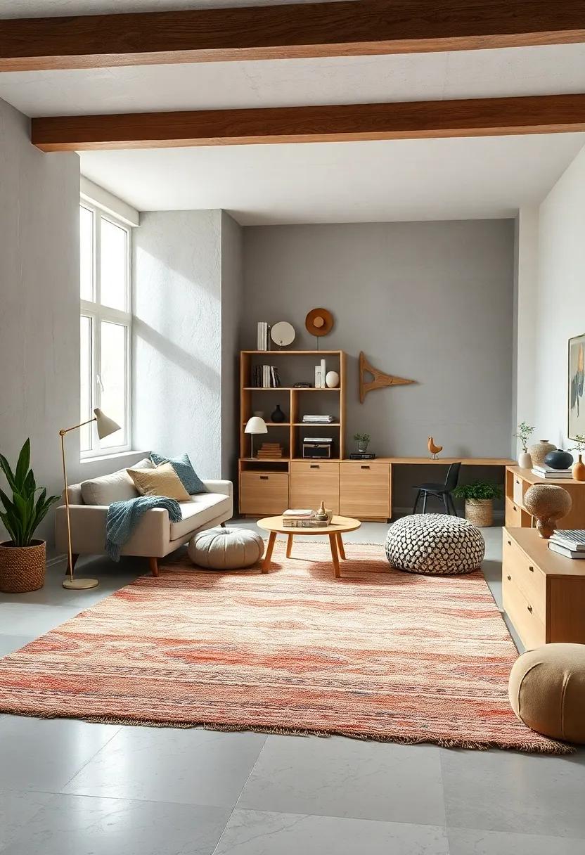 Minimalist⁤ Scandinavian Rug: Clean lines and muted tones transform floors into a calming and organized space for study and play