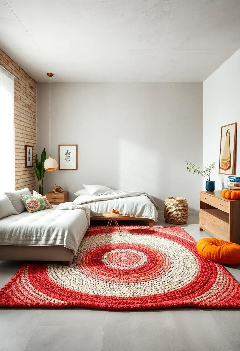 soft Cotton Braided ‍Rug: This handcrafted option offers both texture and durability, perfect for family-friendly spaces