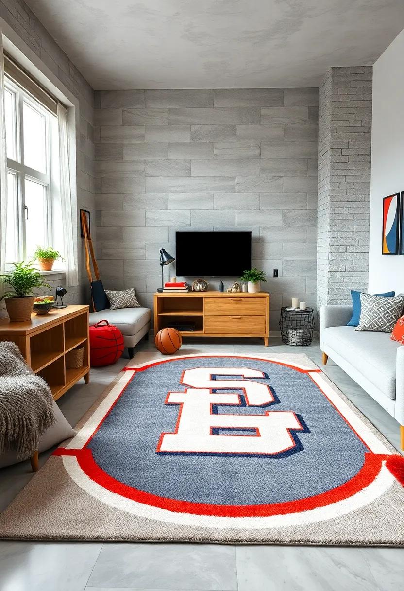 Sports Team Logo Rug: Show off team spirit with a rug displaying your child's favorite sports team, turning their room into a fan zone