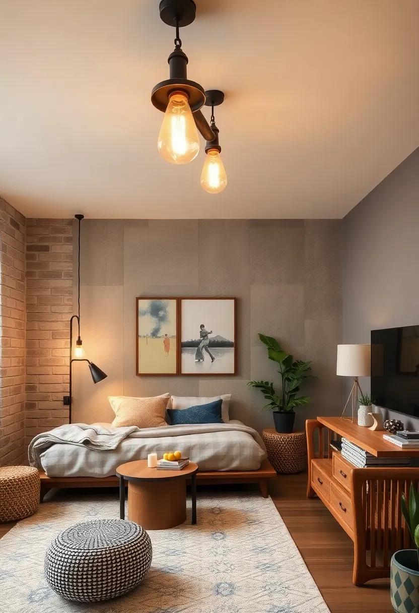 Industrial Pendant Lights: Embrace ⁢a rugged ⁣aesthetic with exposed ​bulbs and metal finishes⁣ that highlight‌ your young ‌man's unique style