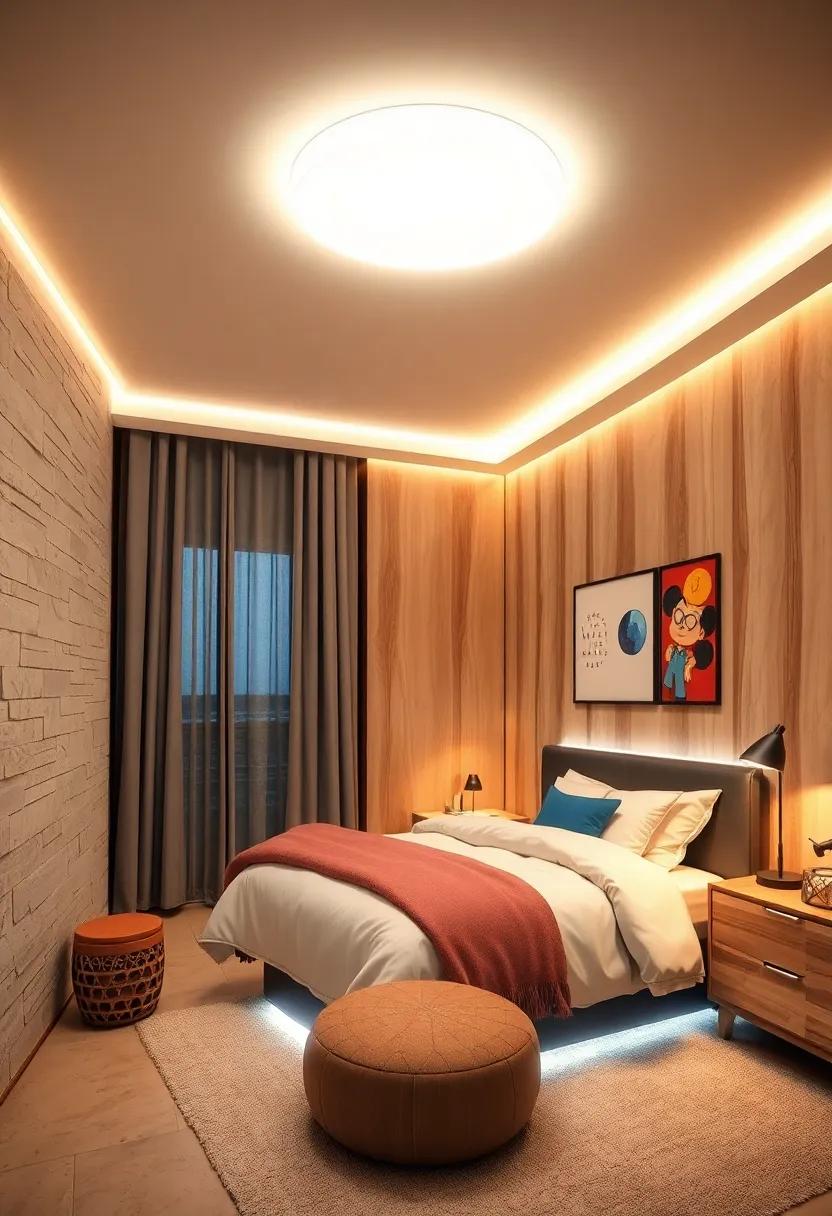 Under-bed ⁤LED Lighting: Add a soft glow under the bed ‍for‍ a modern​ touch while ⁢also helping him navigate the ⁢room at night