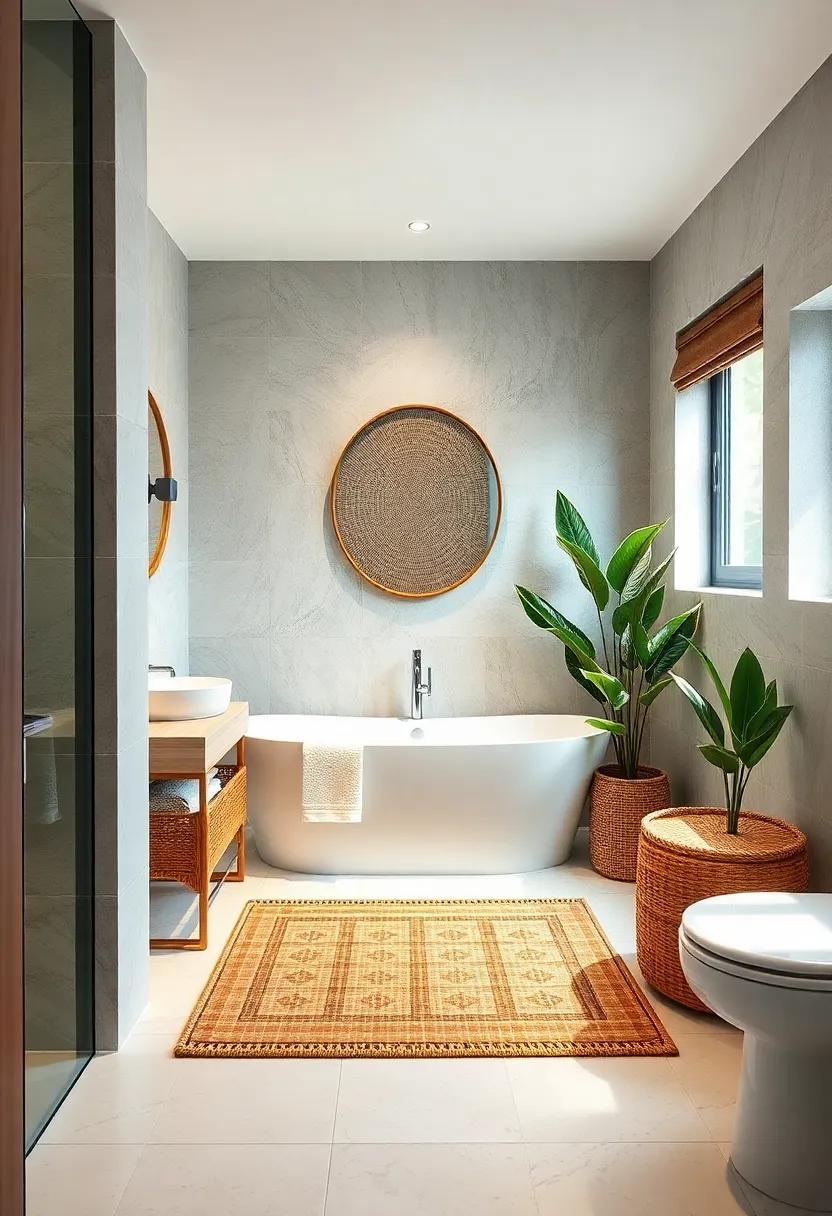 Introduce natural Elements: Incorporate natural materials like bamboo or wicker to add warmth. A bamboo bath⁣ mat or‌ wicker baskets ⁢can elevate the space and provide functional storage