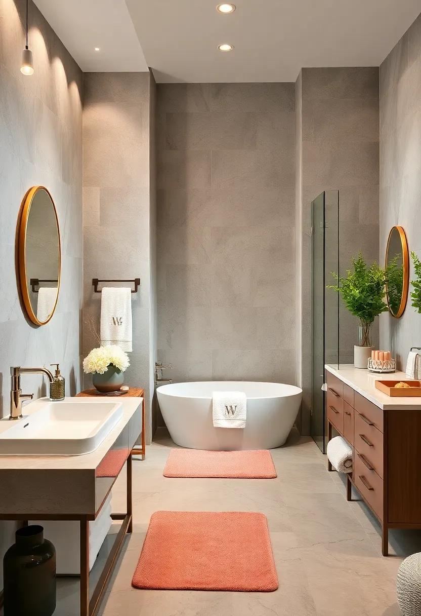 Personalize with Monograms: Consider monogrammed towels or bath mats for a personal touch that makes guests feel like they belong in your home