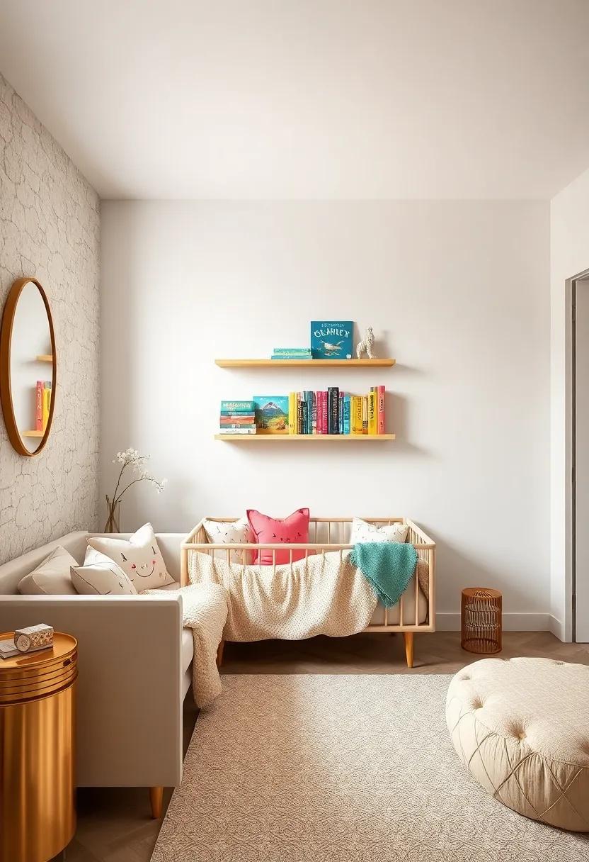 Colorful Book Display: Incorporate a ‍floating shelf for children's books, allowing for easy‍ access and ​a pop ⁤of color on the walls