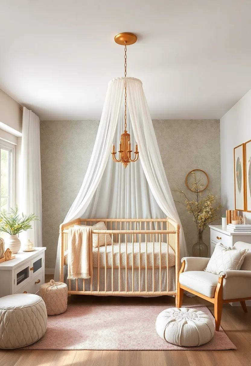 Dreamy Canopy: Add ​a sheer fabric⁤ canopy above the crib to create a whimsical and serene sleeping⁣ space