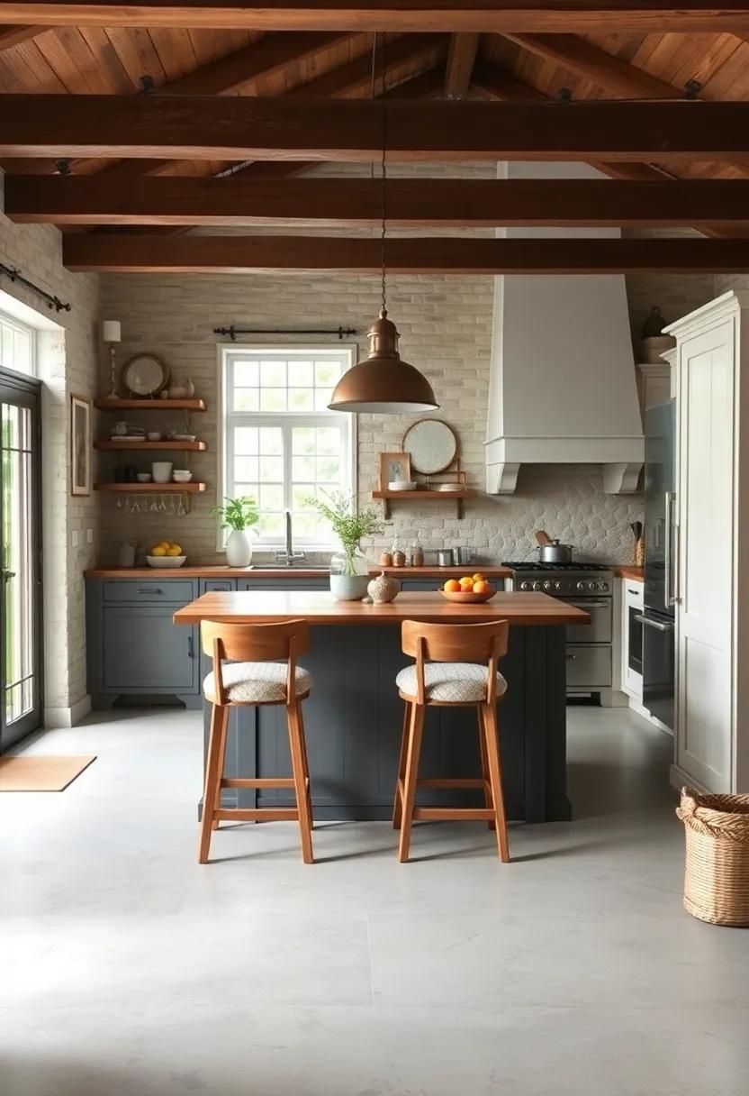 Rustic‌ Bar Stools: Choose ​sturdy, wooden​ bar⁤ stools with a simple⁢ design to complement your kitchen island, providing‍ additional​ seating‌ and a touch of charm