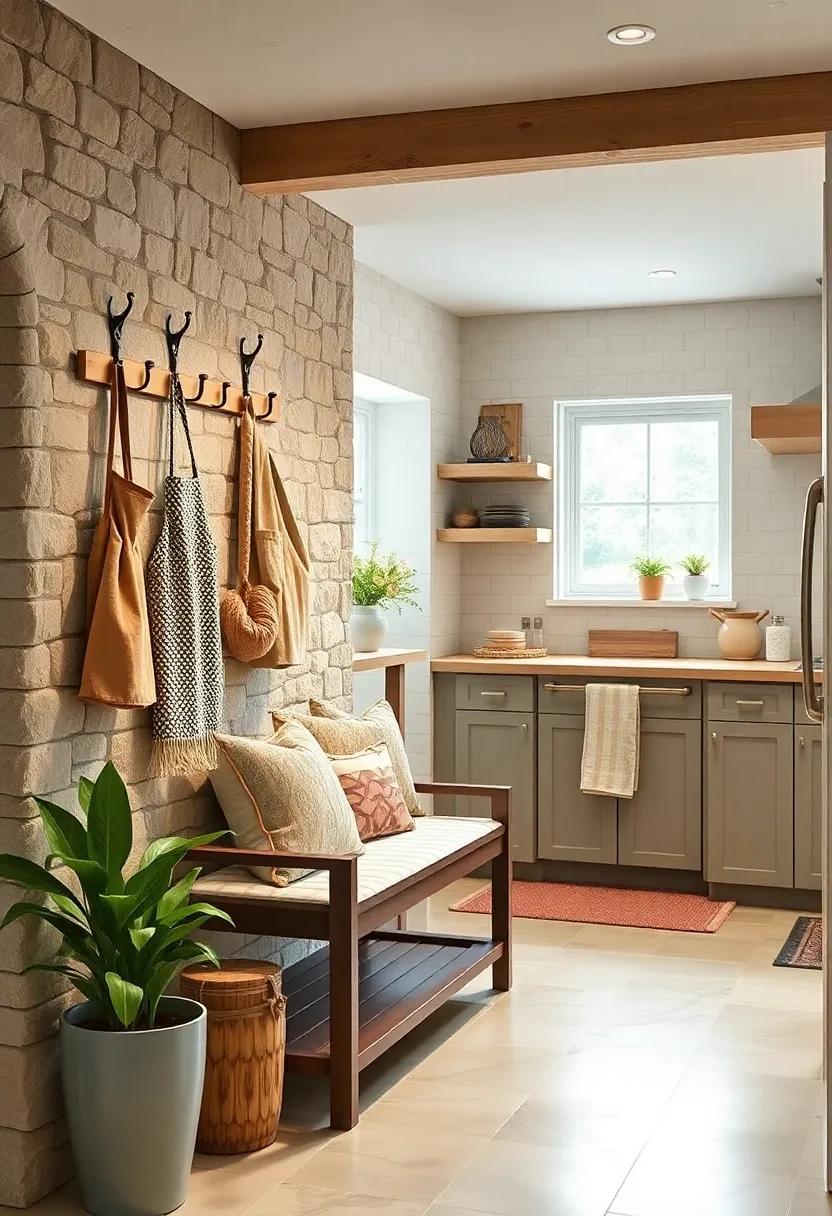 Welcoming⁤ Entryway: Create a⁢ cozy nook at ⁢the kitchen entrance with hooks for aprons and bags, along with a small bench for a delightful⁢ welcome