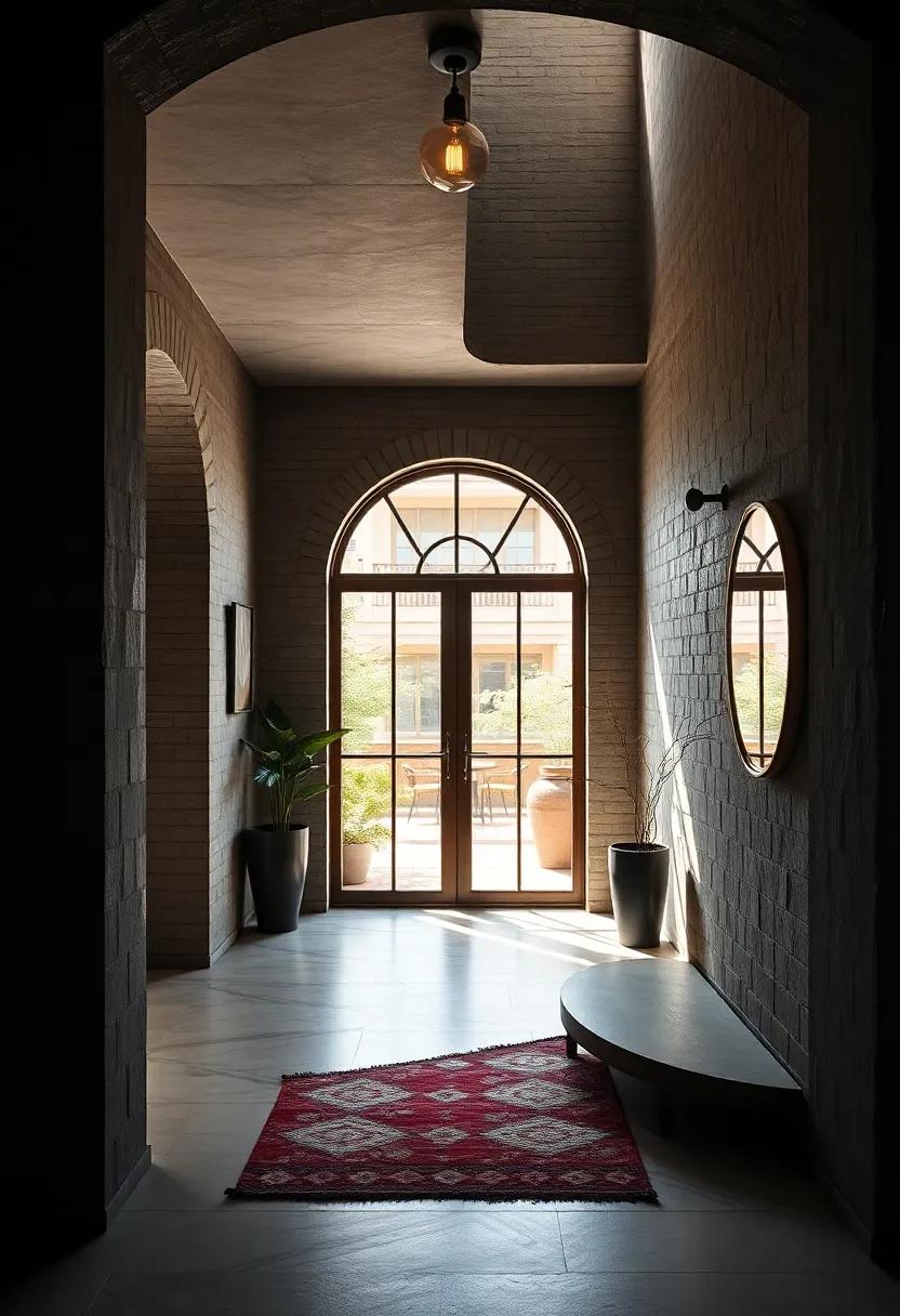 A unique spiral staircase entrance, featuring a compact mirror that playfully reflects the‍ winding shapes and angles‌ of the surrounding architecture