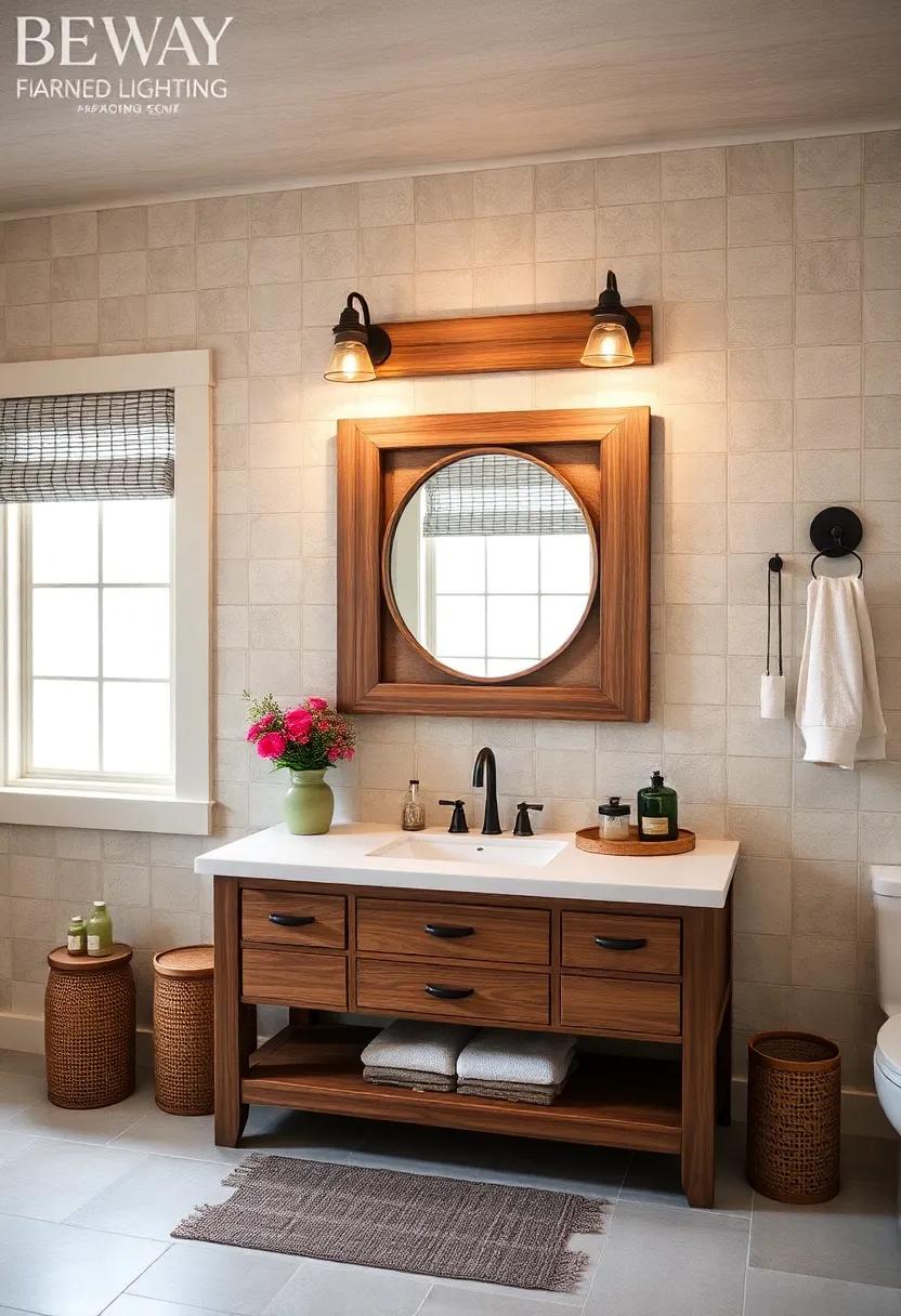 Distressed Wood Vanity Lights: Choose fixtures with ​a weathered wood ⁢finish that ⁤seamlessly ‍blend functionality with country ​charm