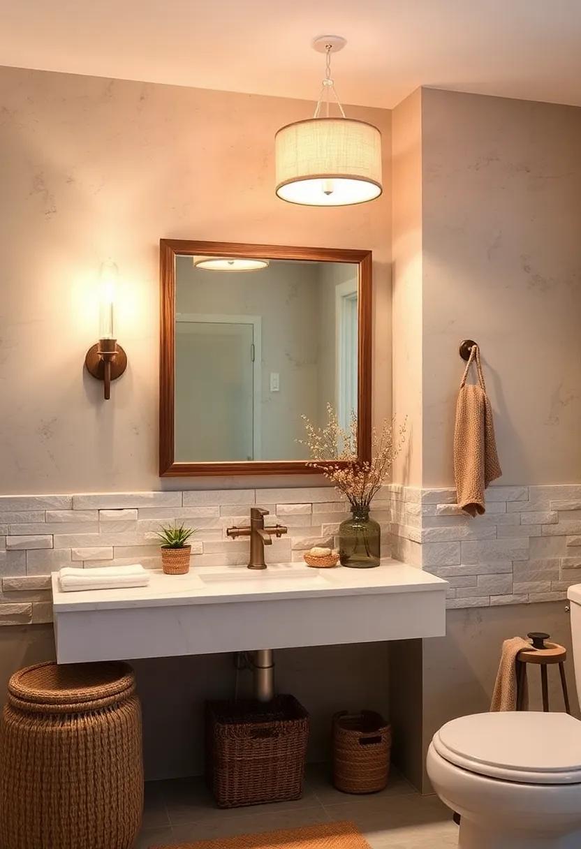 rustic Drum Shades: Soft,⁤ fabric ​drum shades can⁢ diffuse​ light ⁣beautifully, casting a‍ warm glow and adding ‍a cozy touch to your‌ vanity area
