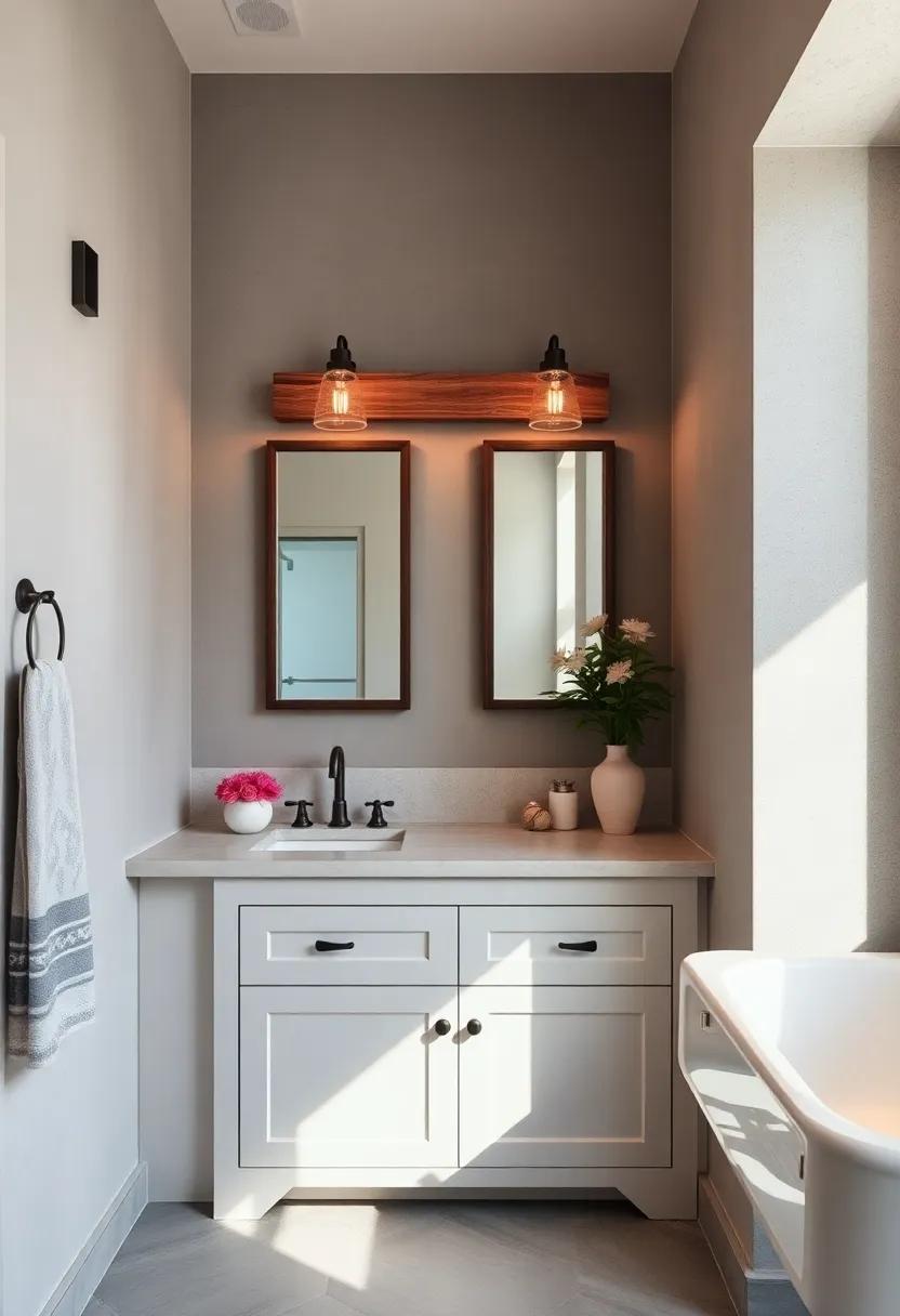 Upscale Reclaimed Wood Lights: Look for ⁣bathroom‍ vanities ‌adorned ⁤with upscale‍ reclaimed wood lighting for a⁢ true homage to ​rustic elegance